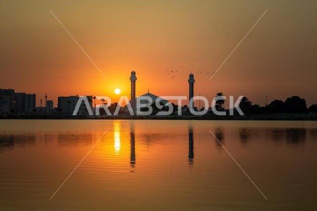 Beautiful sunset view in Khobar corniche Saudi Arabia.