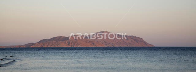 View of Tiran island and Red Sea in Sharm el Sheikh, Sinai, Egypt.