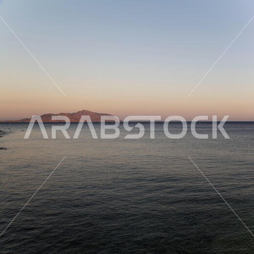 View of Tiran island and Red Sea in Sharm el Sheikh, Sinai, Egypt.