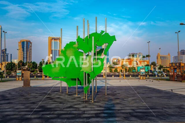 منظر صباحي في منطقة كورنيش الخبر، المملكة العربية السعودية. المدينة: الخبر، الدولة: المملكة العربية السعودية. تاريخ التقاط الصورة: ٢٥ أكتوبر ٢٠١٩.