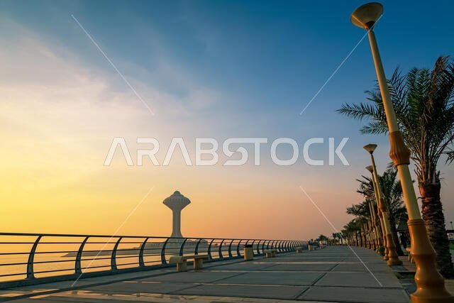 Beautiful sunrise view in Alkhobar sea side Saudi Arabia. City : Khobar, Country : Saudi Arabia. Clicked on 25th October 2019.