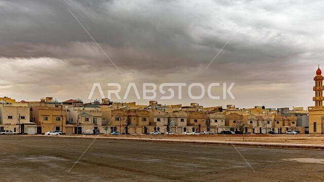 حي في الرياض في يوم ممطر