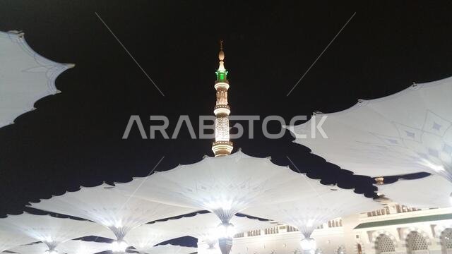 Photo of the Al Madinah, Saudi arabia, September 2016 masjid (mosque) nabawi and pilgrims from all the world at Prophet Mosque or Masjid Nabawi