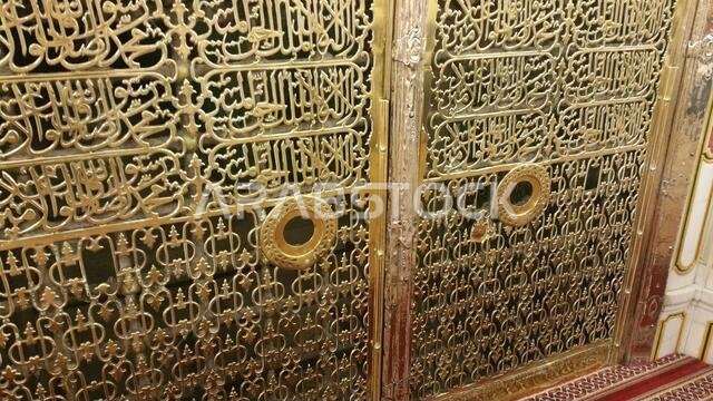 Photo of the Al Madinah, Saudi arabia, September 2016 masjid (mosque) nabawi and pilgrims from all the world at Prophet Mosque or Masjid Nabawi