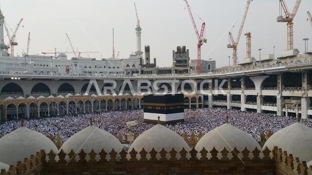 MECCA, SAUDI ARABIA, September 2016 - Muslim pilgrims from all over the world gathered to perform Umrah or Hajj at the Haram Mosque in Mecca, Saudi Ar
