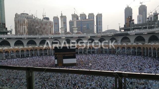 MECCA, SAUDI ARABIA, September 2016 - Muslim pilgrims from all over the world gathered to perform Umrah or Hajj at the Haram Mosque in Mecca, Saudi Ar