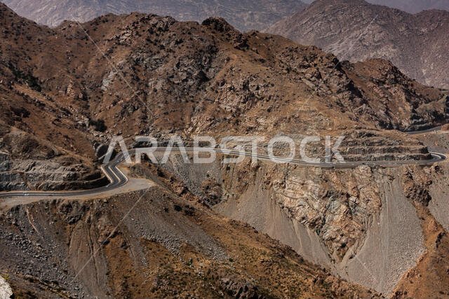 The Al Hada mountain road serpentine near Taif, Saudi Arabia