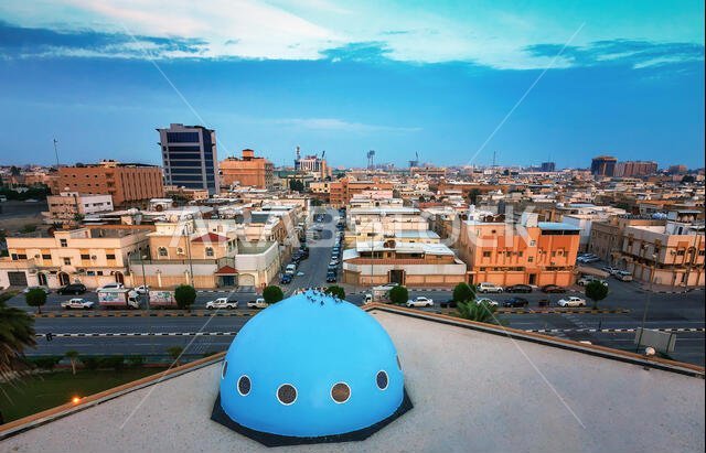 Wide Angle view of Dammam Street -Dammam Saudi Arabia.