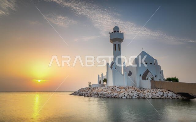Beautiful Al Khobar Corniche Mosque Sunrise -Saudi Arabia.