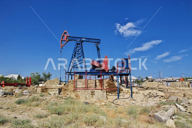 The oil rig in Azerbaijan, Caspian sea