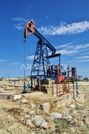 The oil rig in Azerbaijan, Caspian sea