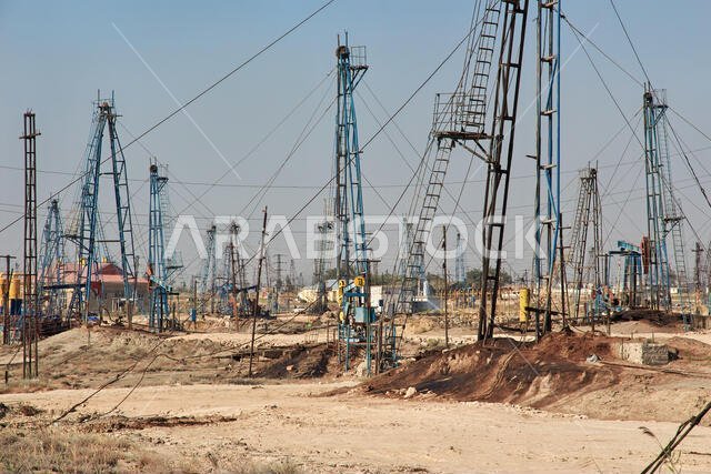 The oil rig in Azerbaijan, Caspian sea