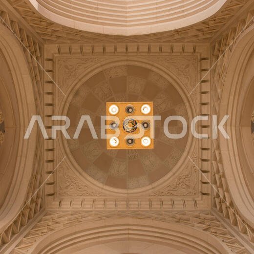 MADINAH, SAUDI ARABIA - AUGUST 2019 : Muslim pilgrims visiting the beautiful Nabawi Mosque destination, the Prophet mosque which has great architectur