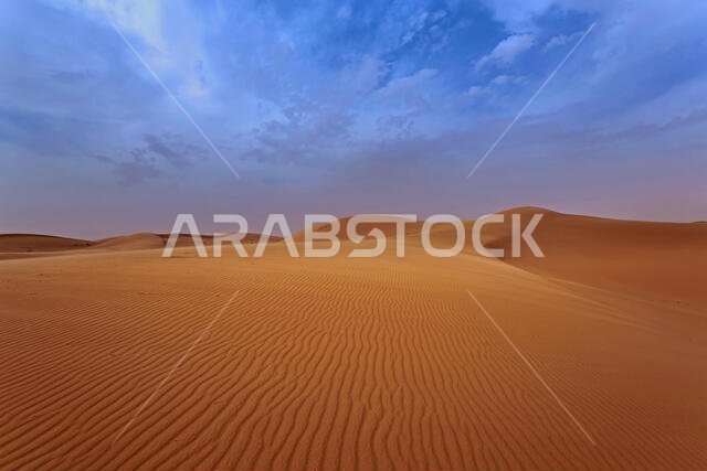 Sand dunes in the desert, Saudi Arabia