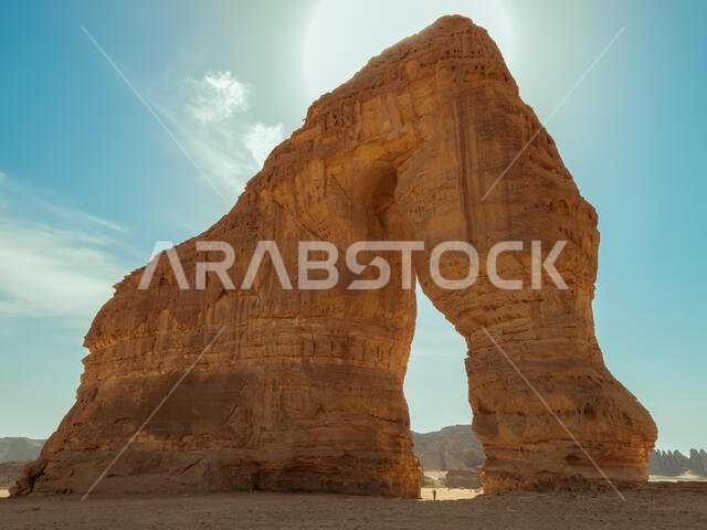 صخرة الفيل، صخرة عملاقة على شكل فيل في العلا، المملكة العربية السعودية (KSA)