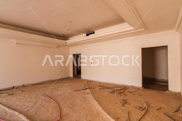 The interior of the abandoned luxury villa in Riyadh