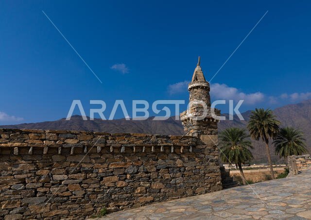 Mosque in Dhee Ayn marble village, Al-Bahah region, Al Mukhwah, Saudi Arabia