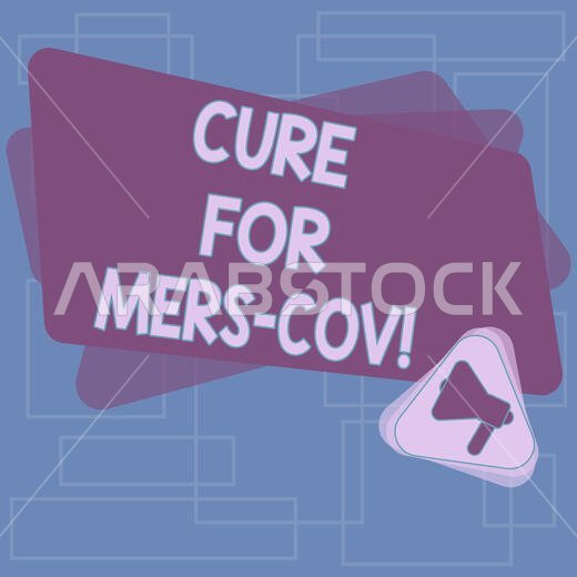Text sign showing Cure For Mers Cov. Conceptual photo viral respiratory illness that first reported Saudi Arabia Megaphone Inside Triangle and Blank C