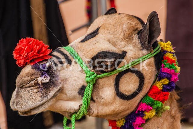 جمال الجمل مع مكياج ووشم