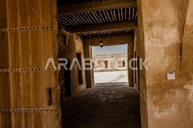The entrance passageway to Aqeer Castle, Saudi Arabia