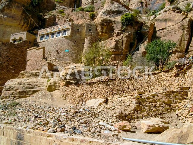City of Sana'a, streets and buildings of the city in Yemen, sights and architecture of the Middle East.