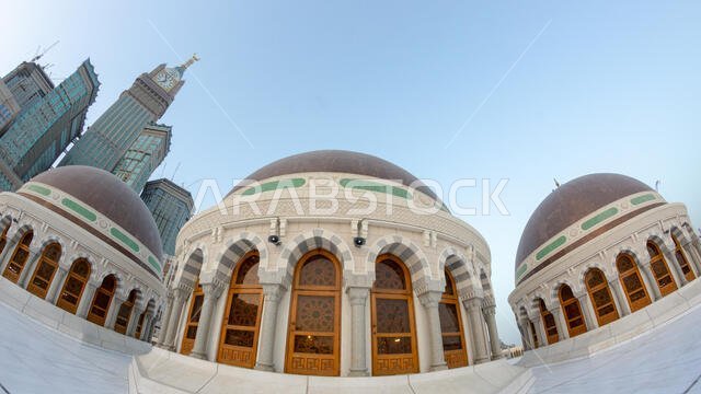 Skyline with Abraj Al Bait (Royal Clock Tower Makkah) in Mecca, Saudi Arabia.