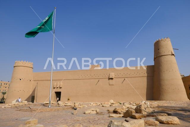 منظر أمامي لقلعة المصمك التاريخية (قلعة الرياض)، المملكة العربية السعودية