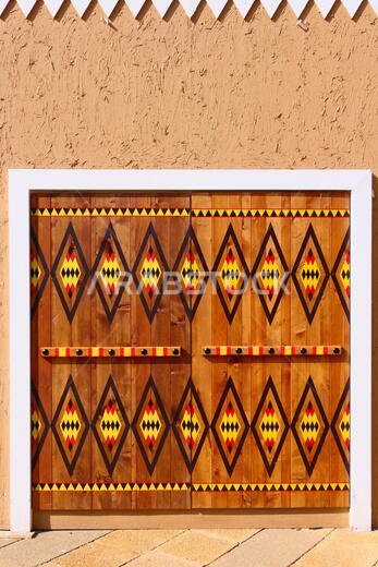 A historic door in the old city of Diriyah, UNESCO World Heritage near Riyadh, Kingdom of Saudi Arabia