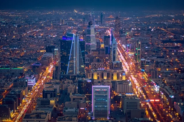 Riyadh Saudi Arabia Skyline Aerial Night View