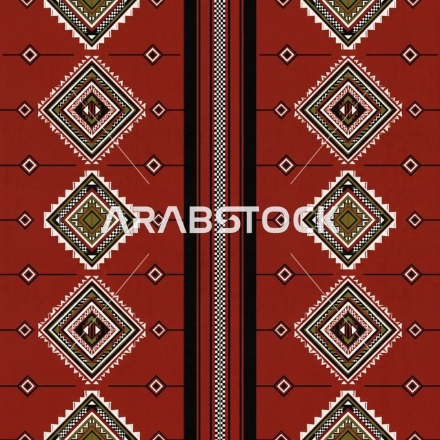 نمط نسيج السدو التقليدي وتصميم الزخارف البدوية