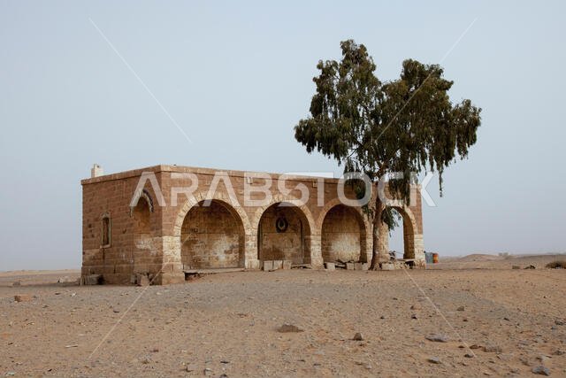 The abandoned Hejaz or Hijaz railway station in Mudawwara the most southerly settlement in Jordan near the Saudi border which was a part of the Ottoman railway network that ran from Damascus to Medina, through the Hejaz region of Saudi Arabia, with a branch line to Haifa on the Mediterranean Sea.