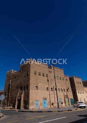 Traditional mud houses in the city center, Najran Province, Najran, Saudi Arabia