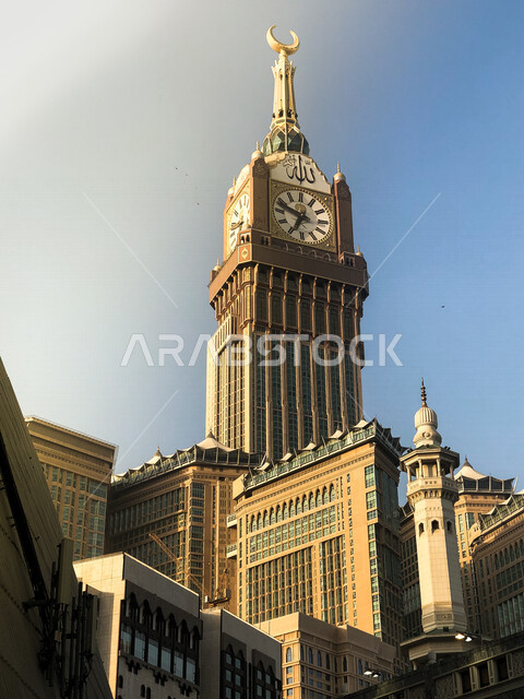 برج الساعة في مكة المكرمة بالمملكة العربية السعودية، ابراج وناطحات سحاب، الفن الهندسي المعماري، معالم السعودية المشهورة، برج الساعة