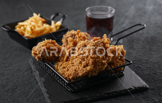 قطع الدجاج المقلي المقرمش، دجاج بروستد الشهي، وجبات سريعه, مأكولات ومطاعم عربية, وجبات غير صحيه