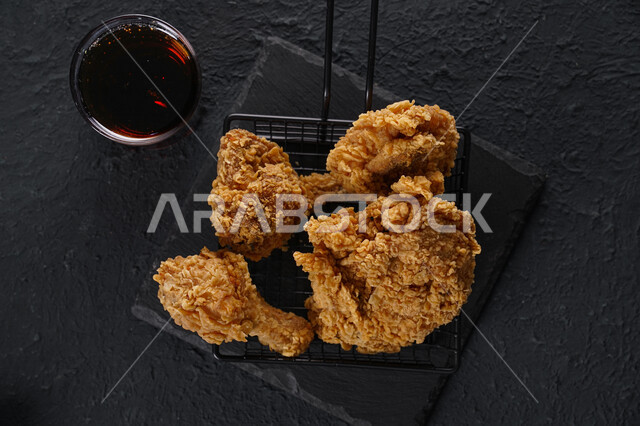 قطع الدجاج المقلي المقرمش، دجاج بروستد الشهي، وجبات سريعه, مأكولات ومطاعم عربية, وجبات غير صحيه