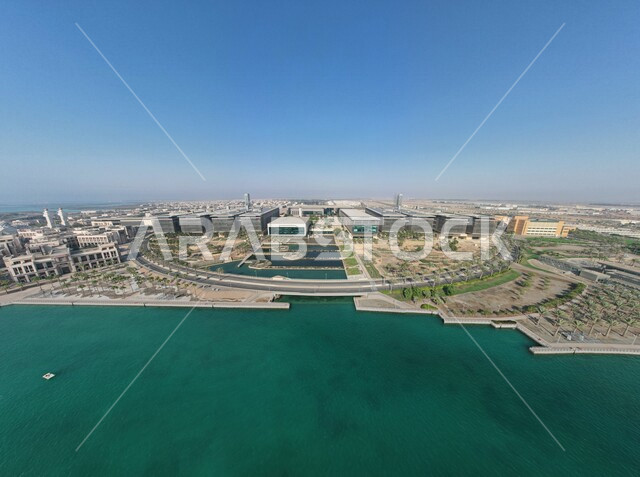  تصوير جوي لجامعة كاوست في مدينة ثول في جدة بالمملكة العربية السعودية، الفن الهندسي المعماري لجامعة الملك عبد الله للعلوم والتقنية، جامعة الملك عبد الله للعلوم والتقنية في ثول, صورة جويه