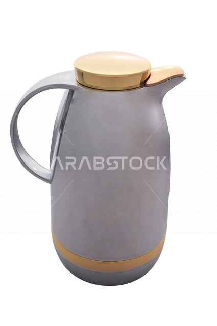 Metal teapot, thermos for tea and coffee, kettle for hot drinks, Gulf hospitality, tea and coffee serving, household utensils