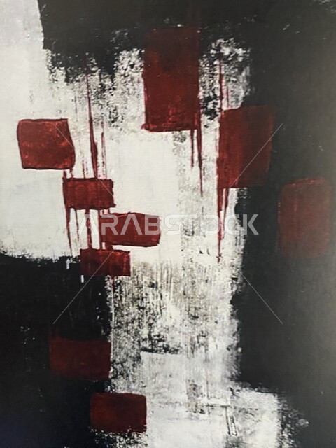 Close-up of a creative art painting, a mixture of colors and linear shapes, abstract art painting, artistic drawings, plastic art, wall art, drawing boards, exhibitions and arts