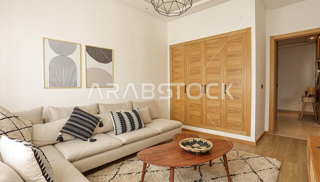 غرفة معيشة بتصاميم عصرية وجذابة، ديكورات رائعة، أثاث منزلي راقي، تصاميم رائعة وجميلة، اثاث خشبي حديث، شقق سكنية راقية