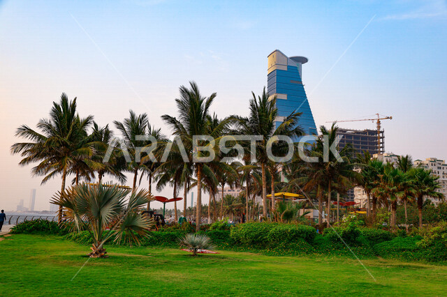 إطلالة على كورنيش جدة بالمملكة العربية السعودية ، أماكن سياحية ترفيهية ، السياحة في السعودية ، واجهة جدة البحرية ، معالم جدة السياحية