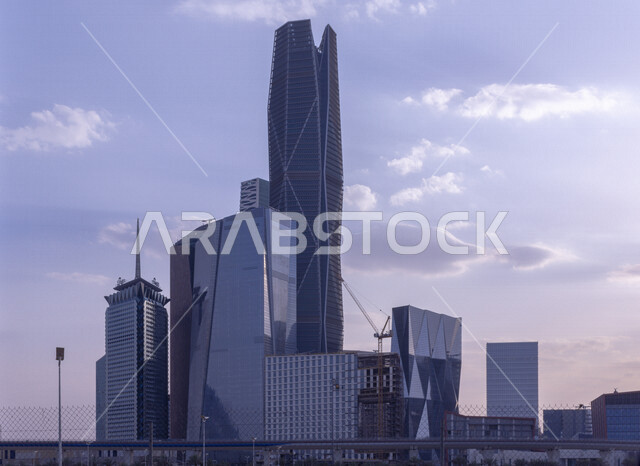 King Abdullah Financial Center (CAFED) in Riyadh, Kingdom of Saudi Arabia, towers and skyscrapers, famous tourist attractions in Riyadh, architectural art, tourism in Saudi Arabia, roads and streets of Saudi Arabia