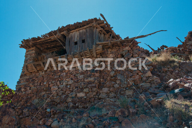 Old stone house, ancient Arab architecture, antique historical house