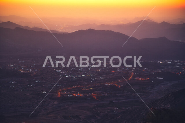Mountains and sandy heights in Saudi Arabia, landscapes, mountainous nature in Saudi Arabia, nature background