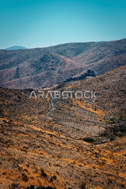 Mountains and sandy heights in Saudi Arabia, landscapes, mountainous nature in Saudi Arabia, nature background