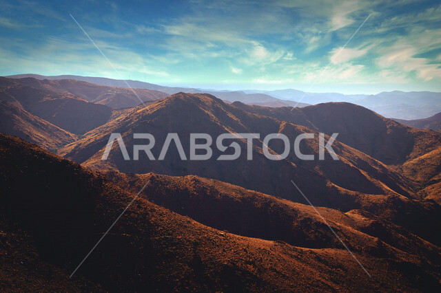 الجبال والمرتفعات الرملية في المملكة العربية السعودية، مناظر طبيعية، الطبيعة الجبلية في السعودية، خلفية الطبيعة