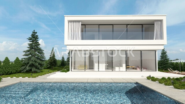 فيلا خارجي مع مسبح صغير ، تصاميم عصرية و جذابة ، ديكورات رائعة ، تصاميم فخمة و جميلة ، شقق سكنية سياحية ، فنادق فاخرة ، أماكن سياحية ترفيهية ، شاليهات سياحية