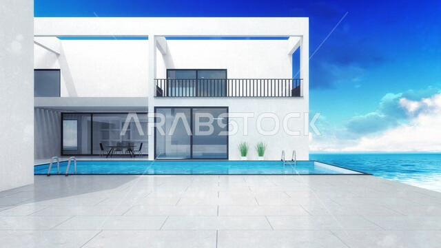 فيلا خارجي مع مسبح صغير ، تصاميم عصرية و جذابة ، ديكورات رائعة ، تصاميم فخمة و جميلة ، شقق سكنية سياحية ، فنادق فاخرة ، أماكن سياحية ترفيهية ، شاليهات سياحية