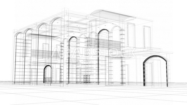 مخطط ثلاثي الأبعاد لشقة سكنية بتصاميم عصرية جذابة ، رسم معماري ثلاثي الأبعاد لفيلا حديثة ، عرض شقق سكنية سياحية ثلاثية الأبعاد ، تصميم معماري هندسي حديث