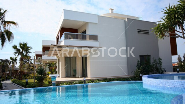 فيلا مع مسبح، تصاميم عصرية وجذابة، ديكورات رائعة، الفن الهندسي المعماري، شقق سكنية سياحية، فنادق فاخرة، أماكن سياحية ترفيهية، شاليهات سياحية