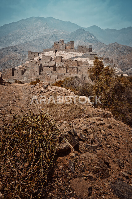 An old Arab fort in the city of Abha in the Kingdom of Saudi Arabia ...